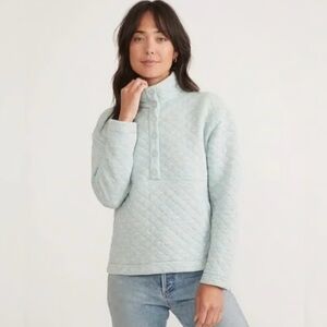 Marine Layer Quilted Funnel Neck Snap Closure Pullover